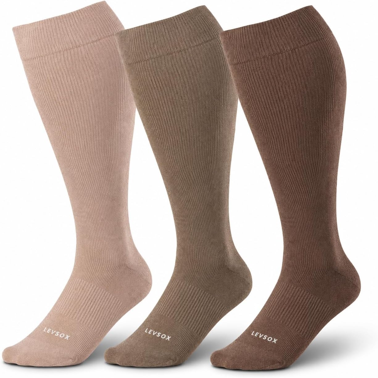 Thumbnail 6 de LEVSOX Wide Calf Compression Socks for Women & Men (Plus Size) 15-20mmHg Knee-High