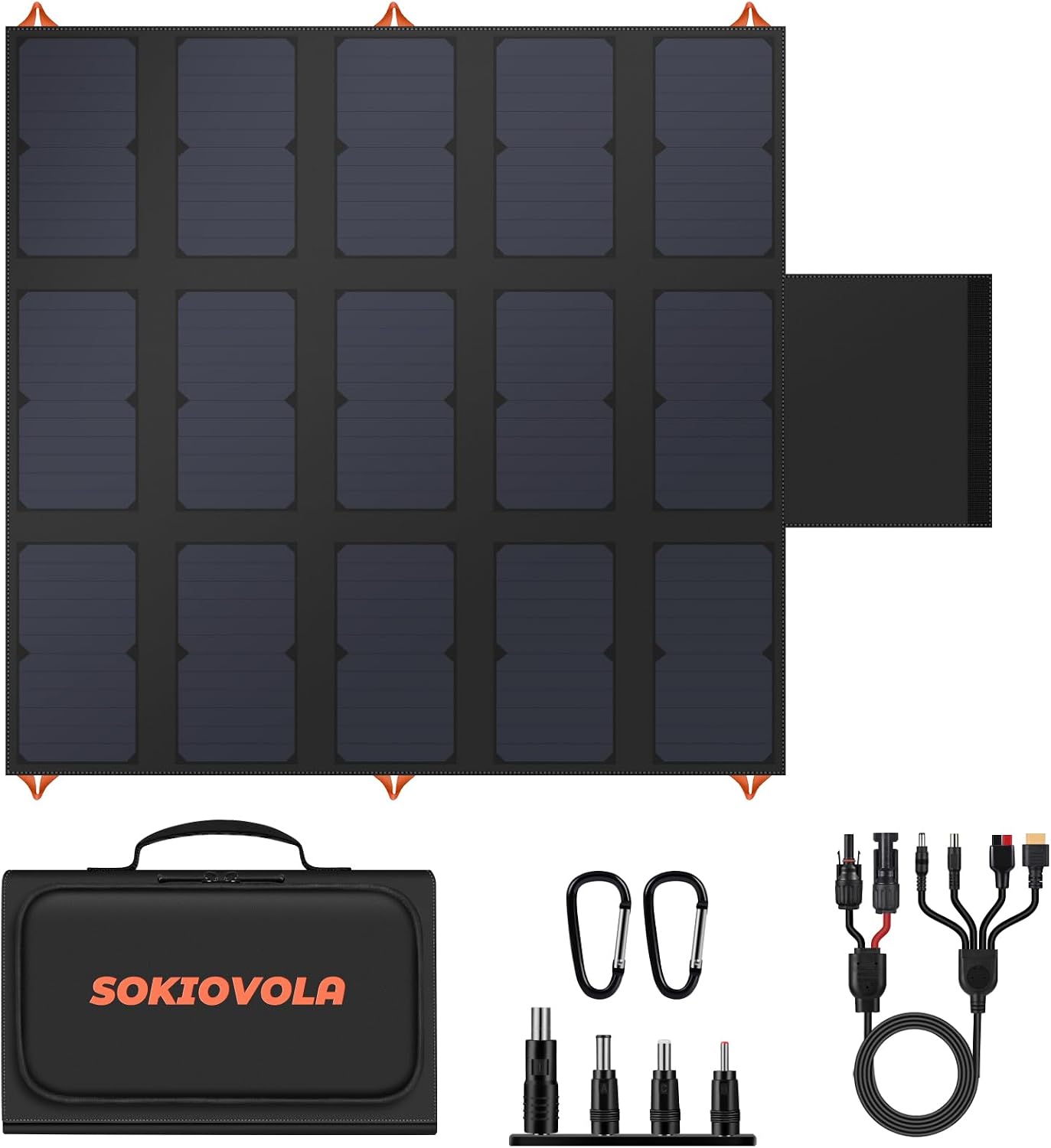 Detalle de SOKIOVOLA 100W Portable Foldable Solar Panel: Compact Power for Outdoors