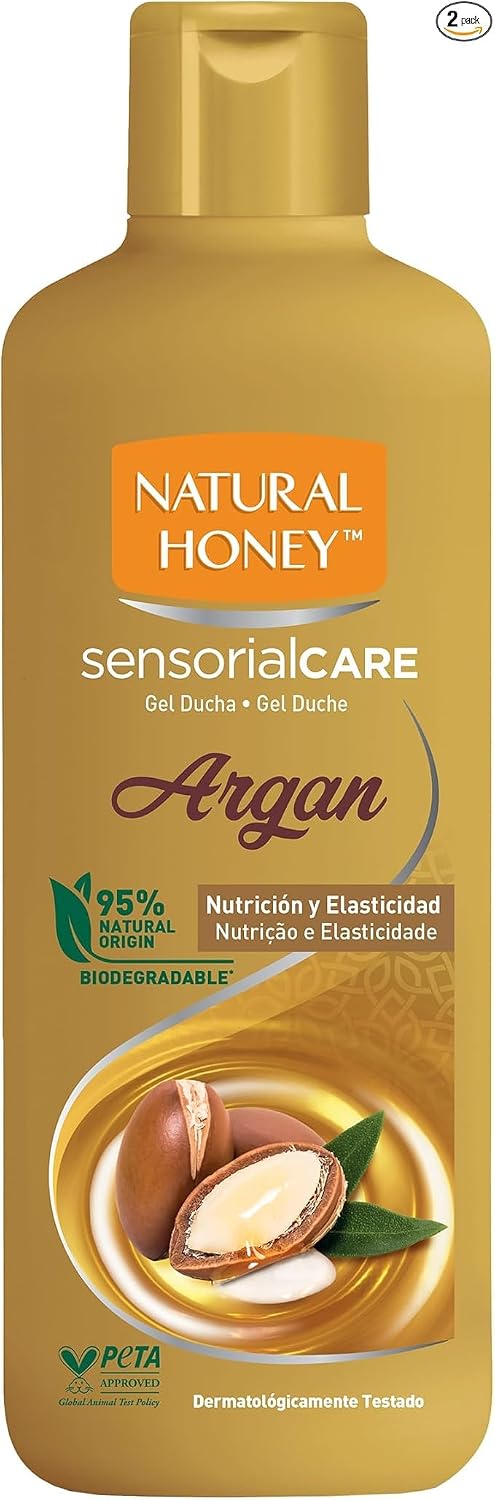 Natural Honey Gel di Bagno Elixir di Argan 650 ml + 100 ml: nutriente e aromatico, per coccolare la pelle