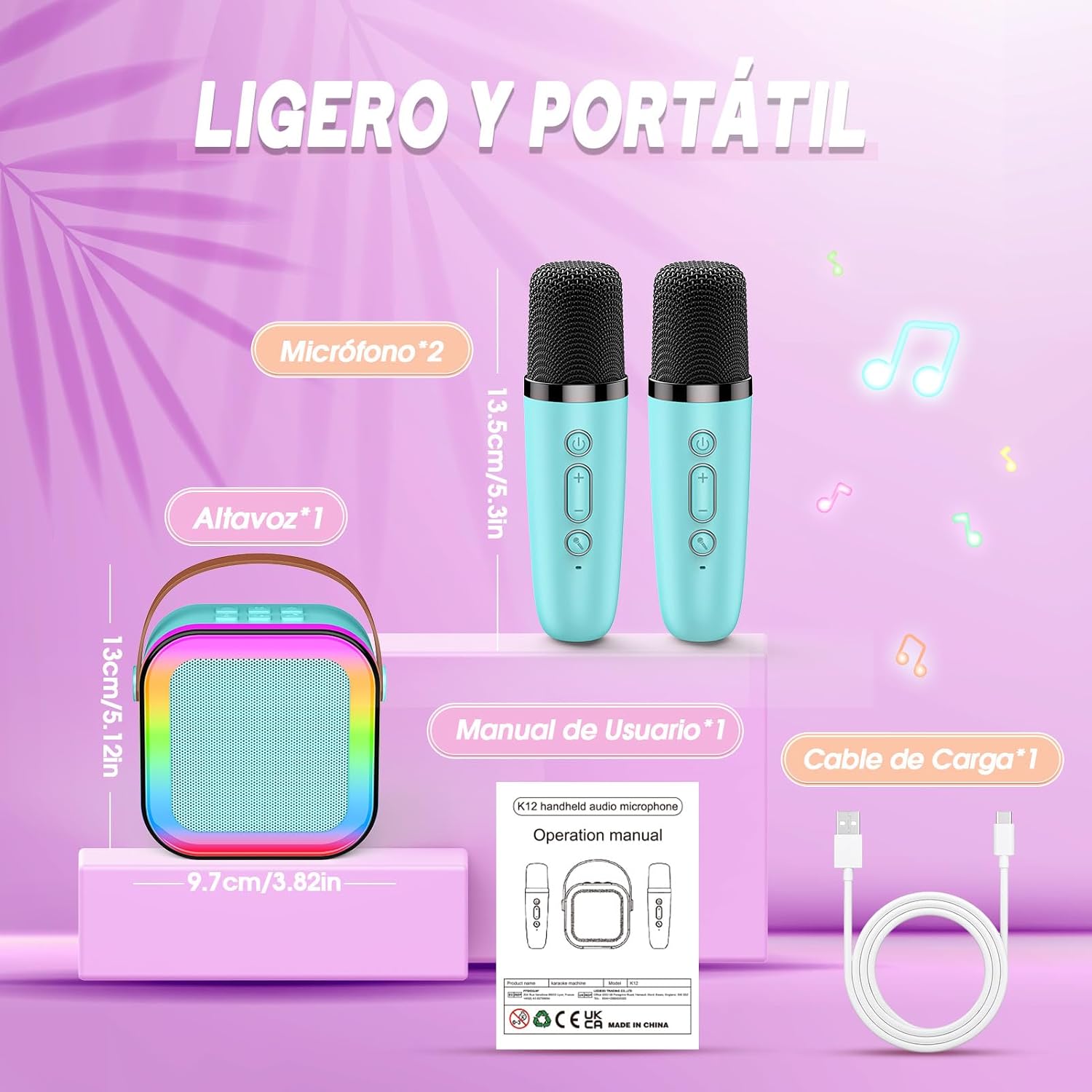 Thumbnail 5 de Dislocati Karaoke con 2 micrófonos Bluetooth