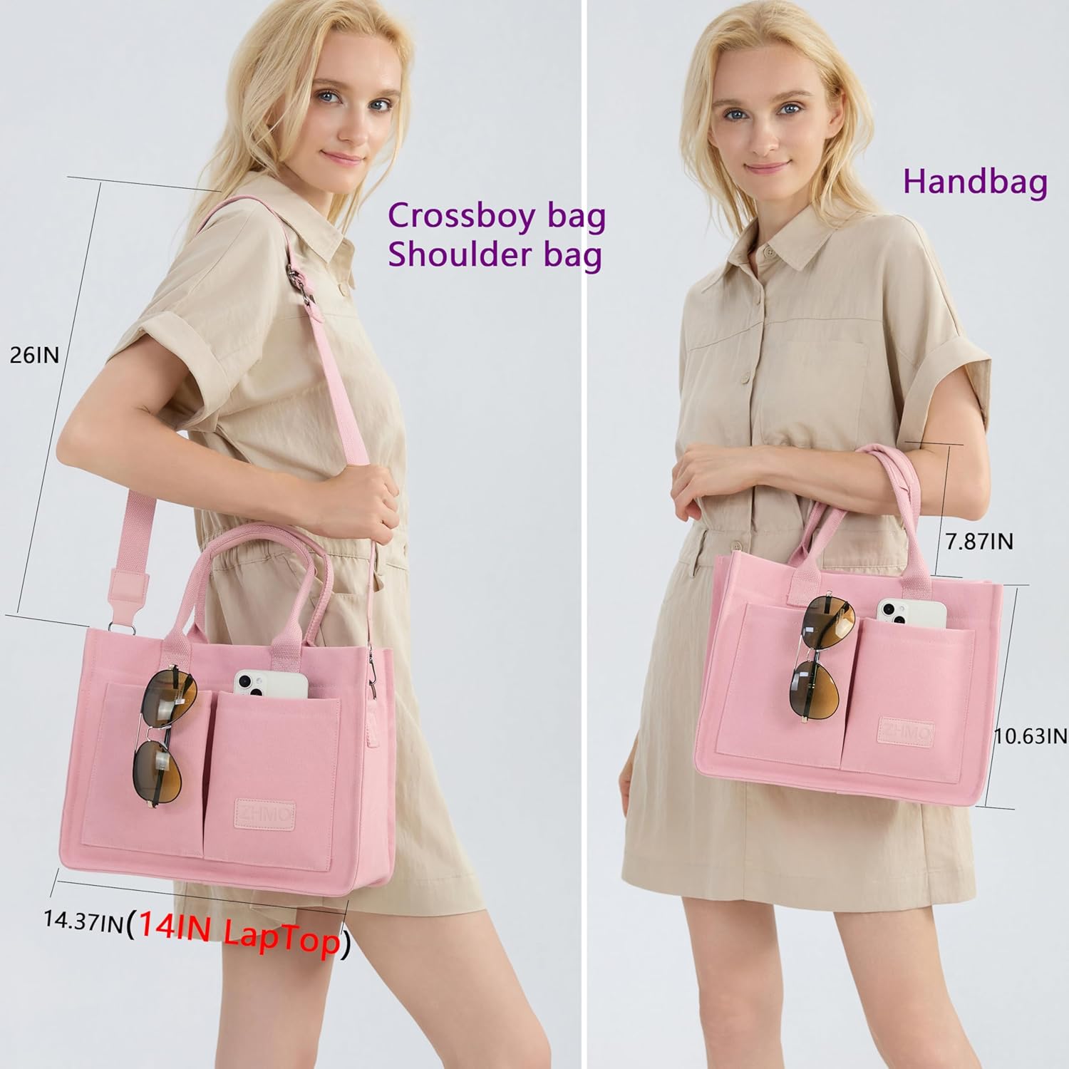 Detalle 2 de ZHMO Canvas Tote Bag for Women ⚙