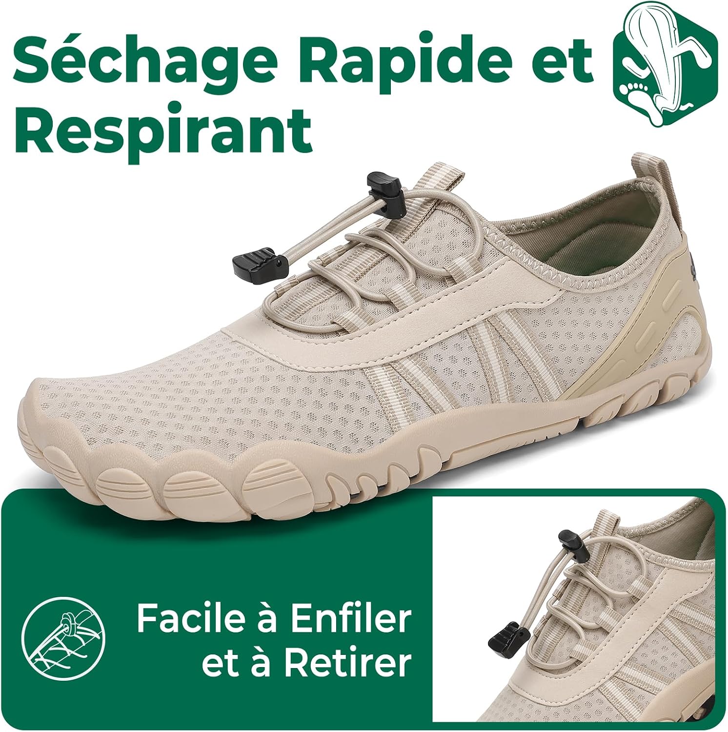Detalle de SAGUARO Chaussures Aquatiques Femmes/Hommes – Séchage rapide et design barefoot GR.36-48