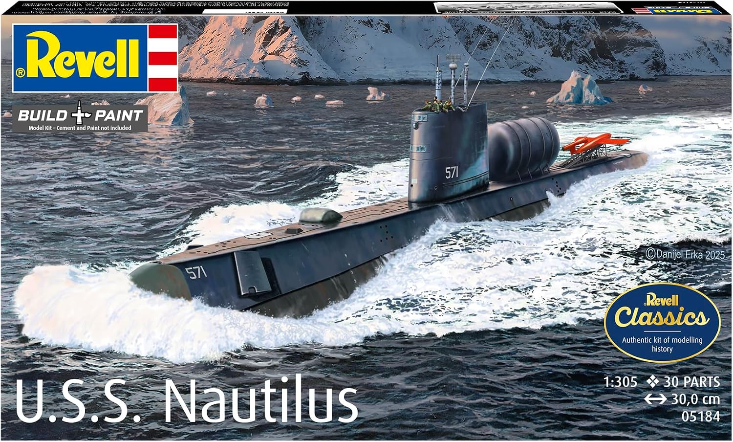 Detalle de Revell 05184 U.S.S. Nautilus 1:305 Scale - Unbuilt/Unpainted Plastic Model Kit