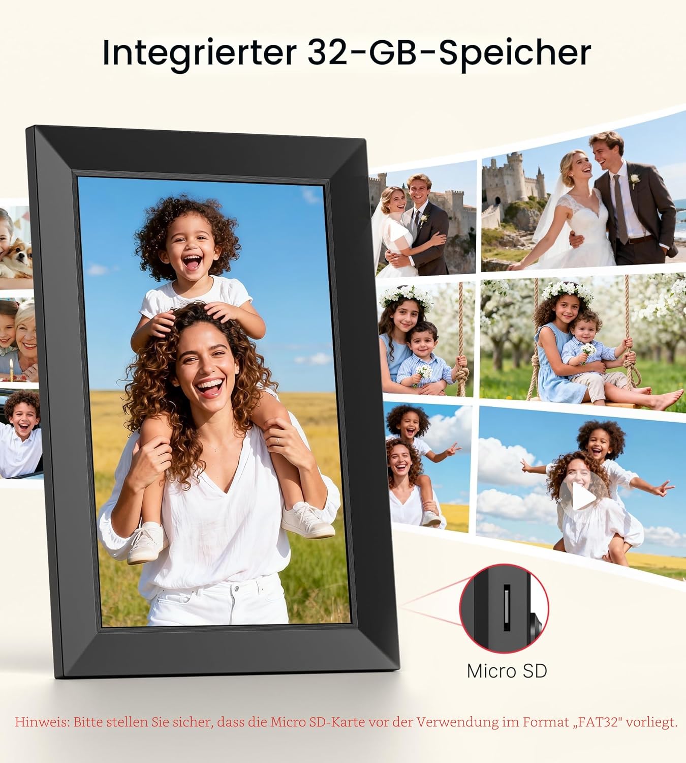Detalle de Frameo 10,1 Zoll digitaler Bilderrahmen 32 GB