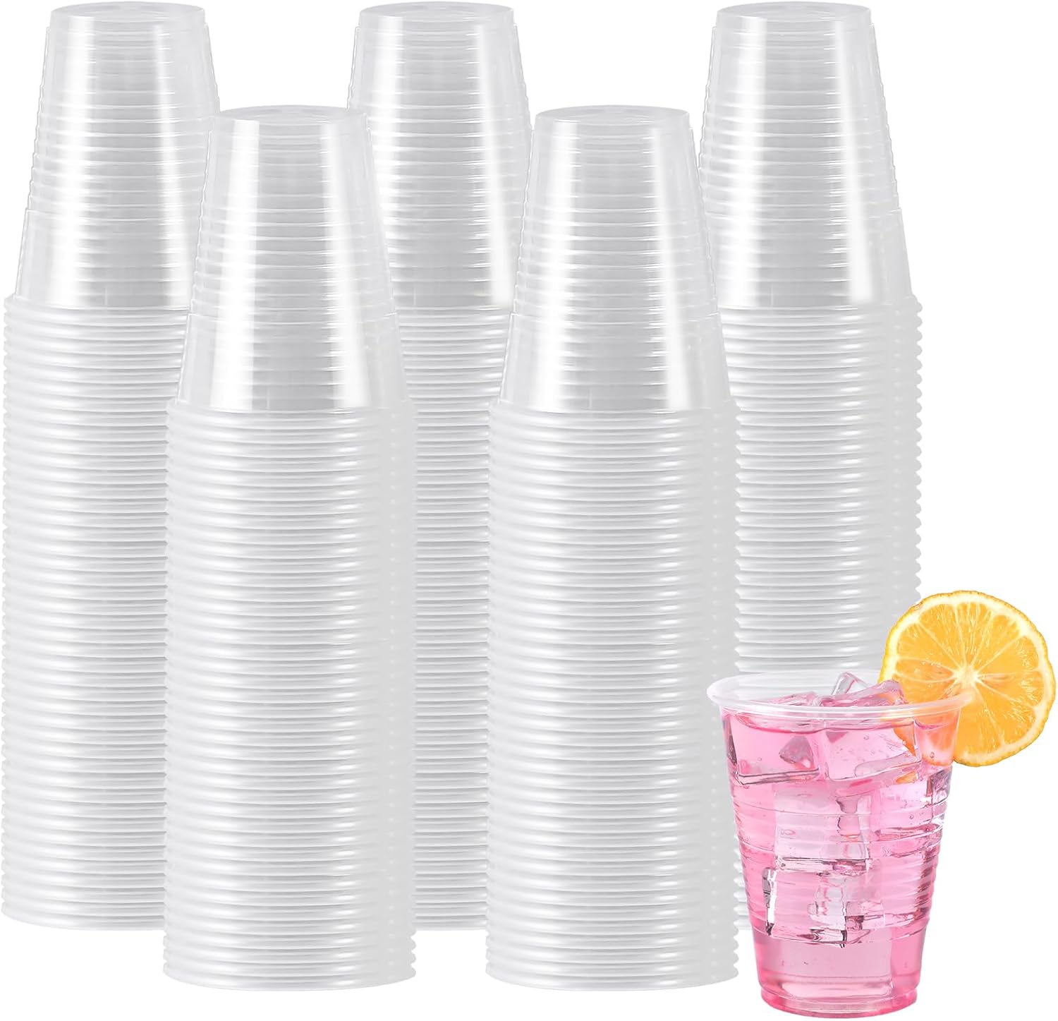 Detalle de Lamosi 7 oz Clear Plastic Cups (500 Pack) – Durable, Disposable, Perfect for Parties