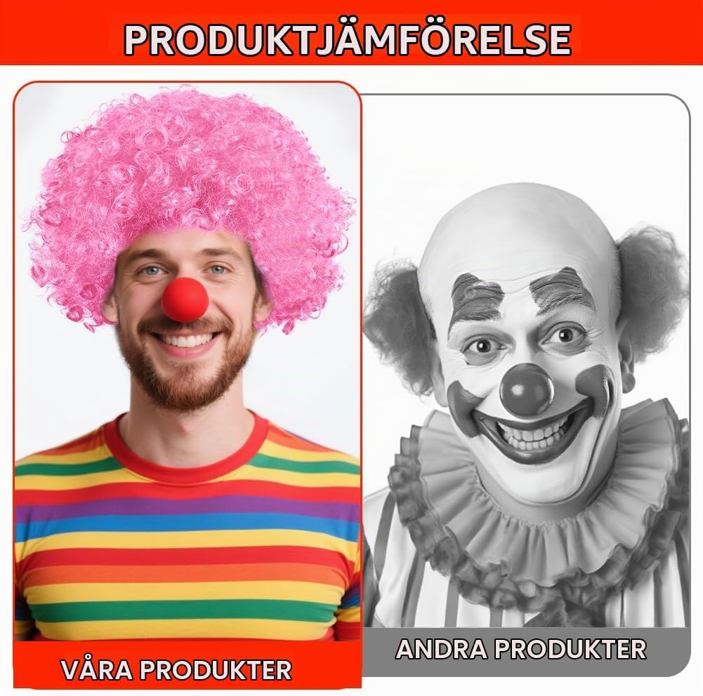 Thumbnail 4 de BSBUY 5189636 rosa lockig clownperuk i värmetåligt konstsilke