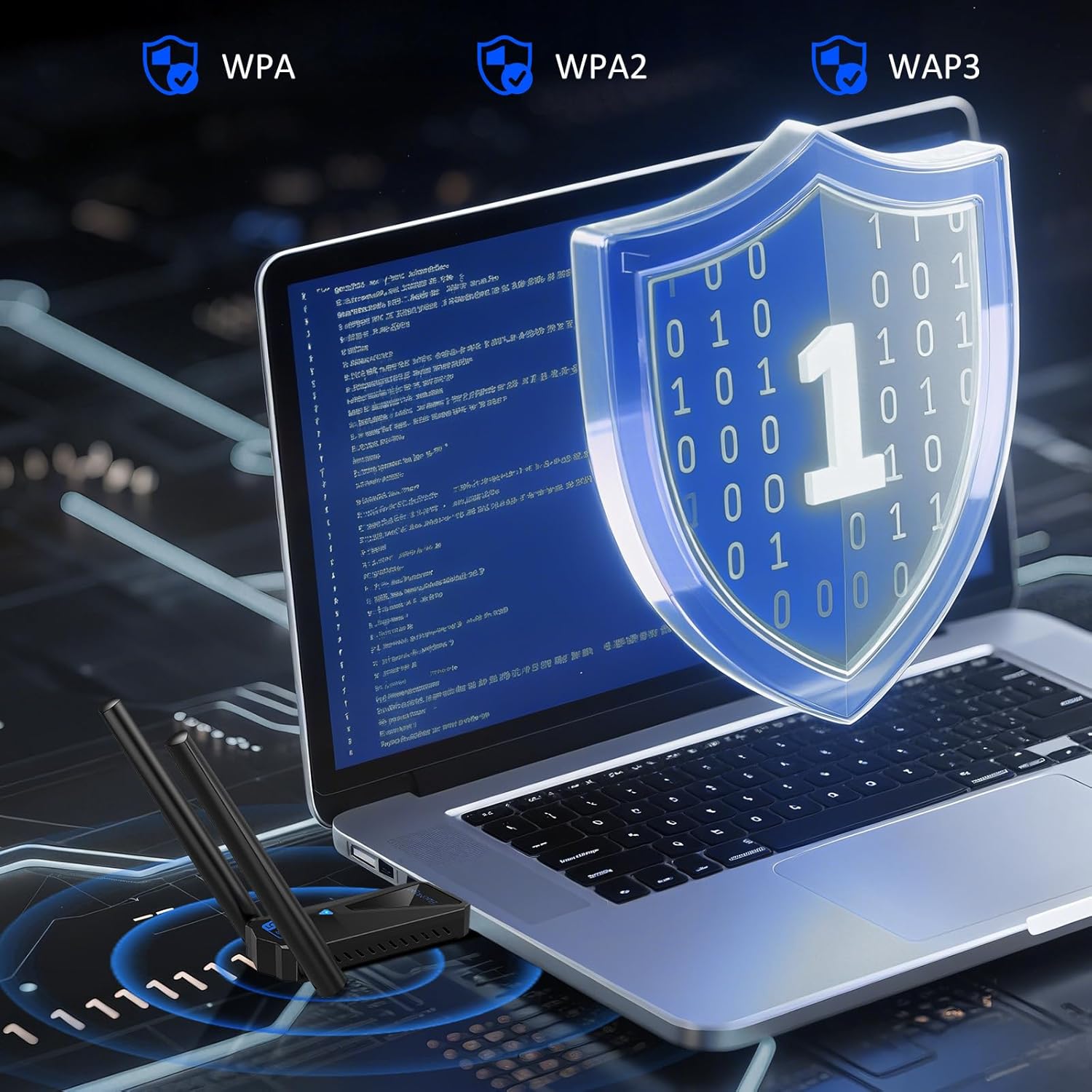 Thumbnail 6 de ElecMoga Chiavetta WiFi AC1300 USB 5dBi per PC e laptop 📶