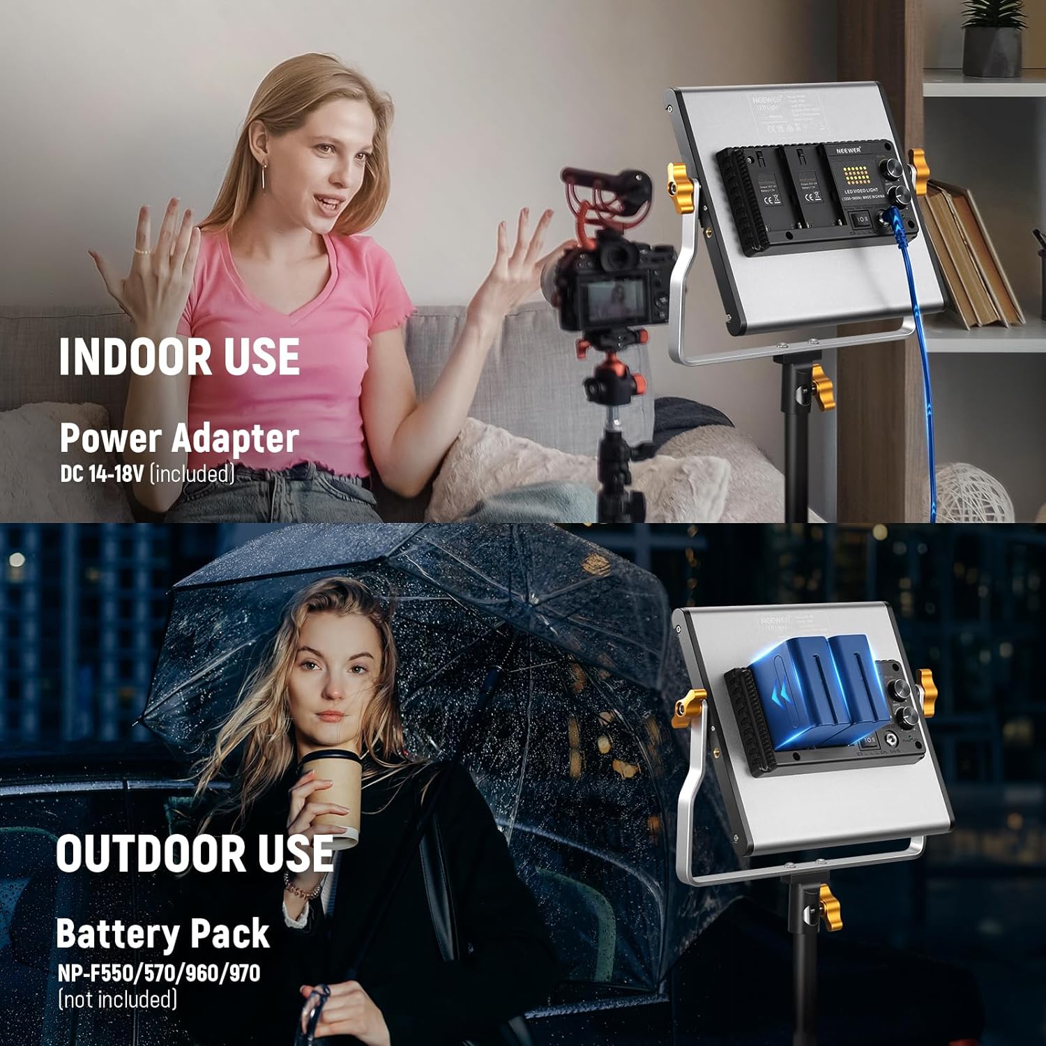 Thumbnail 3 de Neewer 480 LED Bi‑Color Video Light Kit 5600K