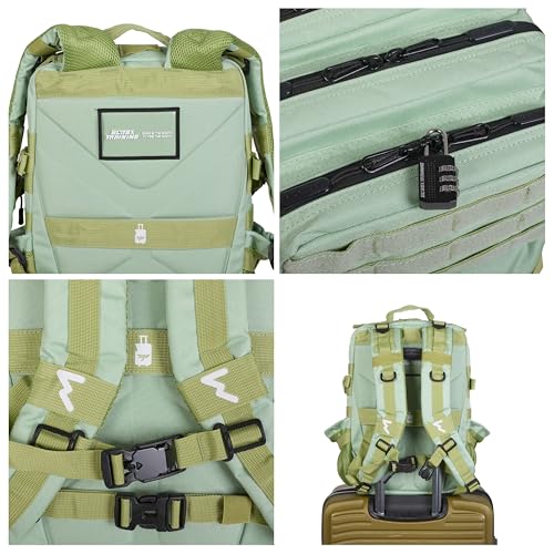 Detalle 2 de Mochila Táctica 25L Repelente al Agua – Oxford 1000D, Cabina Avión y Viaje, Kiwi (ELITRAINX)