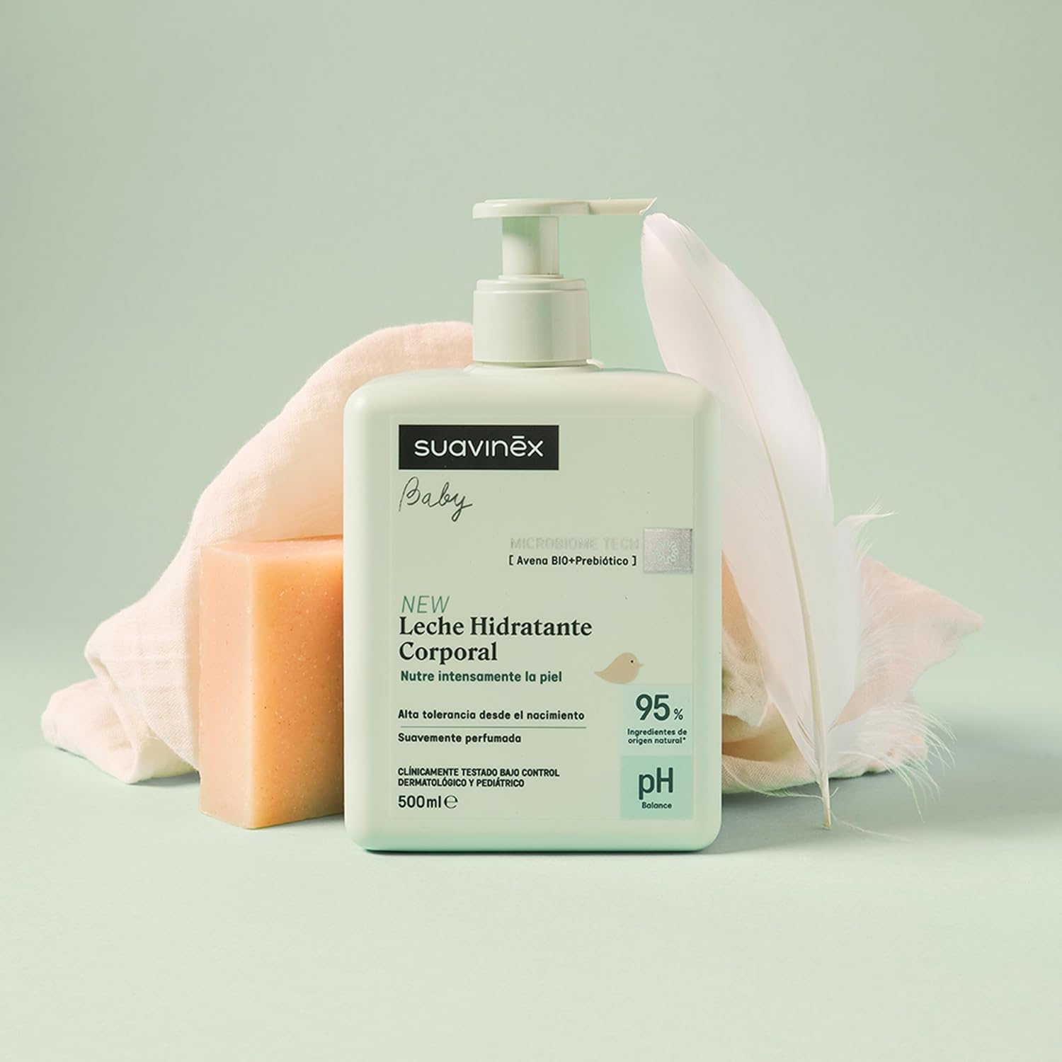 Detalle de Crema Hidratante Corporal Suavinex para Bebés y Recién Nacidos, 500 ml