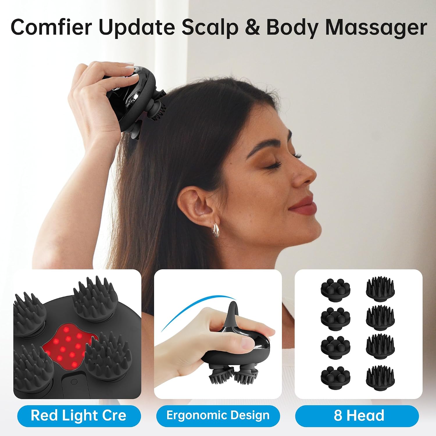 Detalle 2 de COMFIER Kopfhaut-MassagegerĂ€t 3 Modi đ§