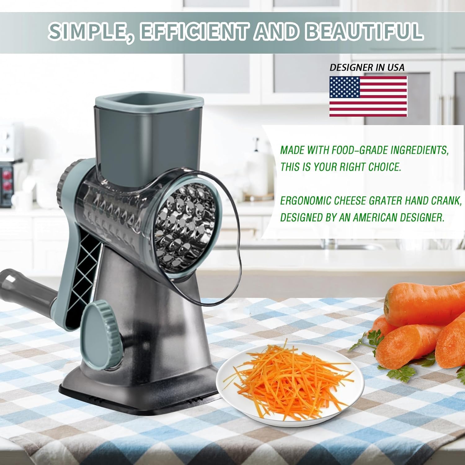 Thumbnail 1 de Eleko Meyar Cheese Grater with Handle Manual Rotary 1️⃣🧀