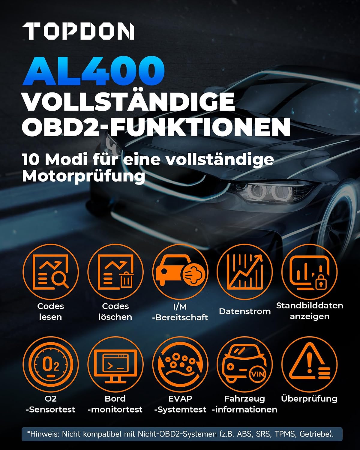 Thumbnail 1 de TOPDON AL400 OBD2 Scanner 2,4 Zoll