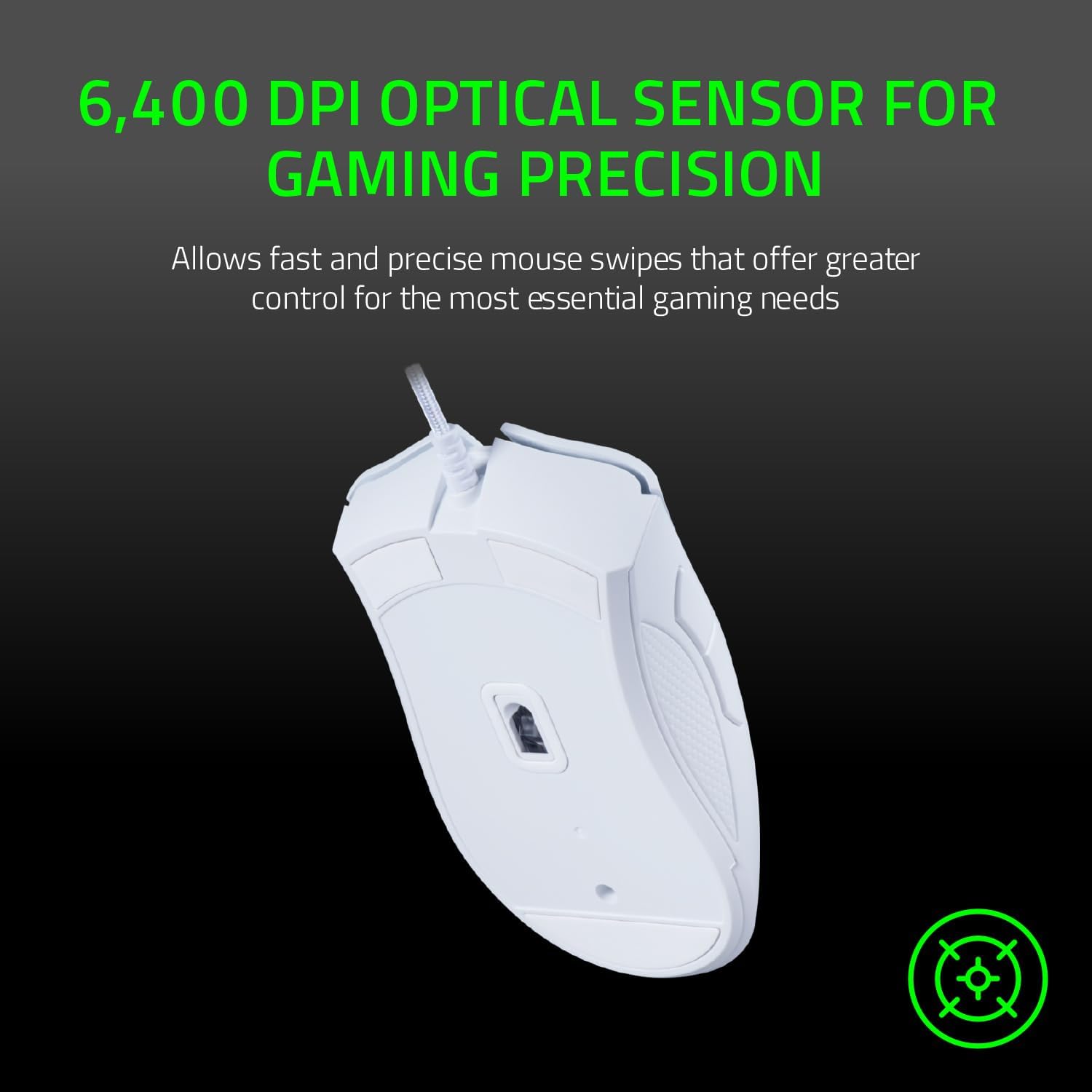 Thumbnail 4 de Razer DeathAdder Essential (2021) wired gaming mouse in white with 6,400 DPI optical sensor
