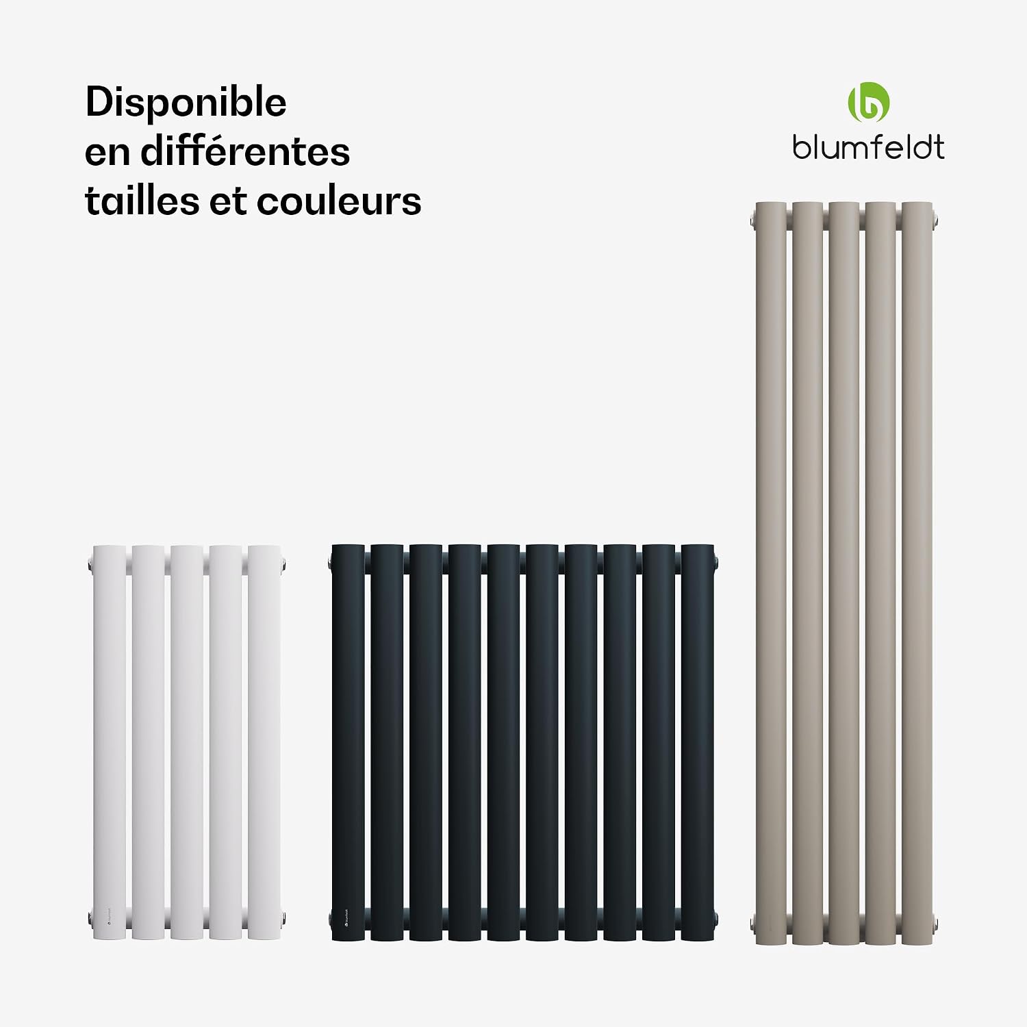 Detalle 2 de blumfeldt Tallheo wandradiator 230 W in gepoedercoat staal, wit