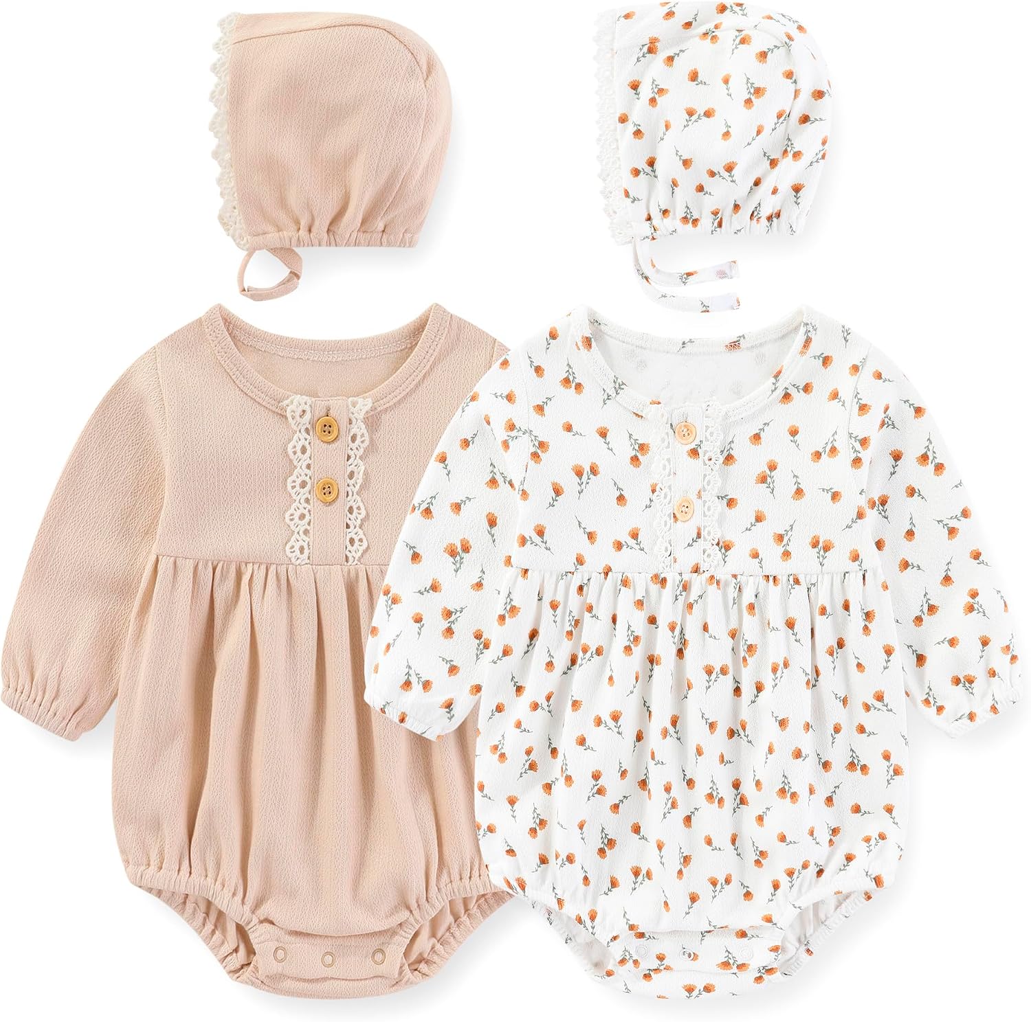 Thumbnail 1 de MAMIMAKA Newborn Bubble Rompers 4 Pack