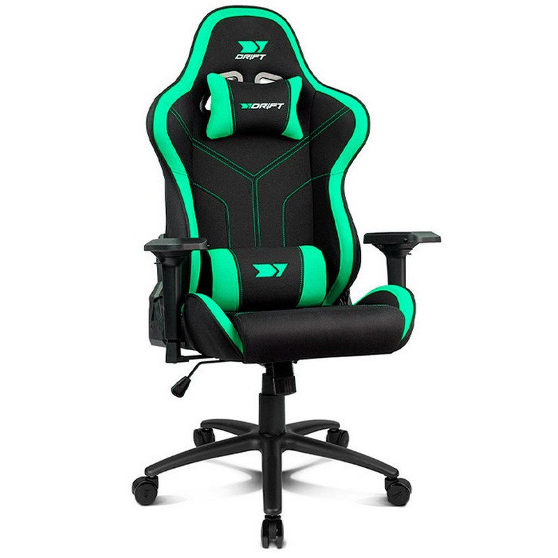 Thumbnail 1 de Drift DR110: Silla Gaming negra/verde para sesiones largas con ajustes 4D y base sólida