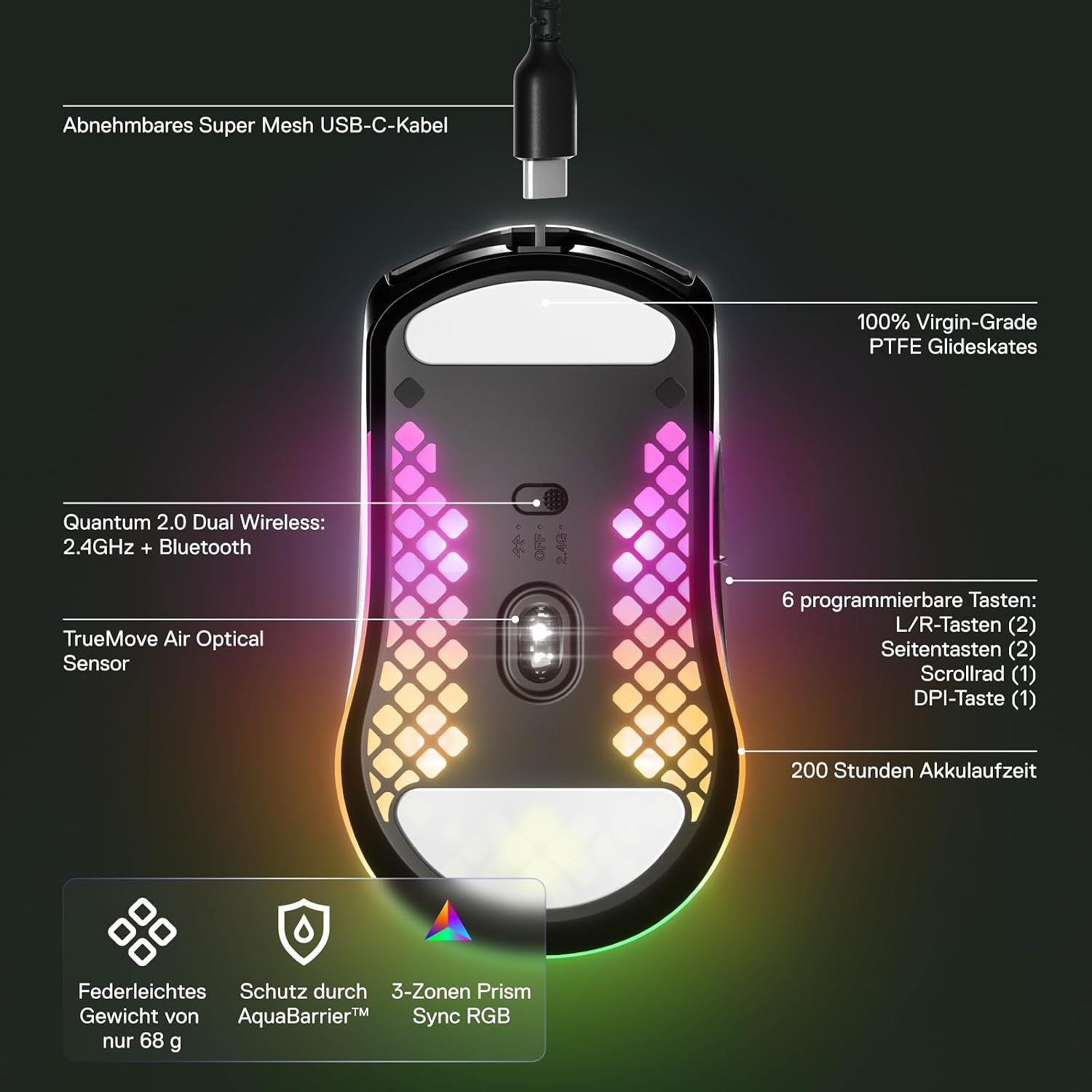 Thumbnail 3 de SteelSeries Aerox 3 Wireless Maus