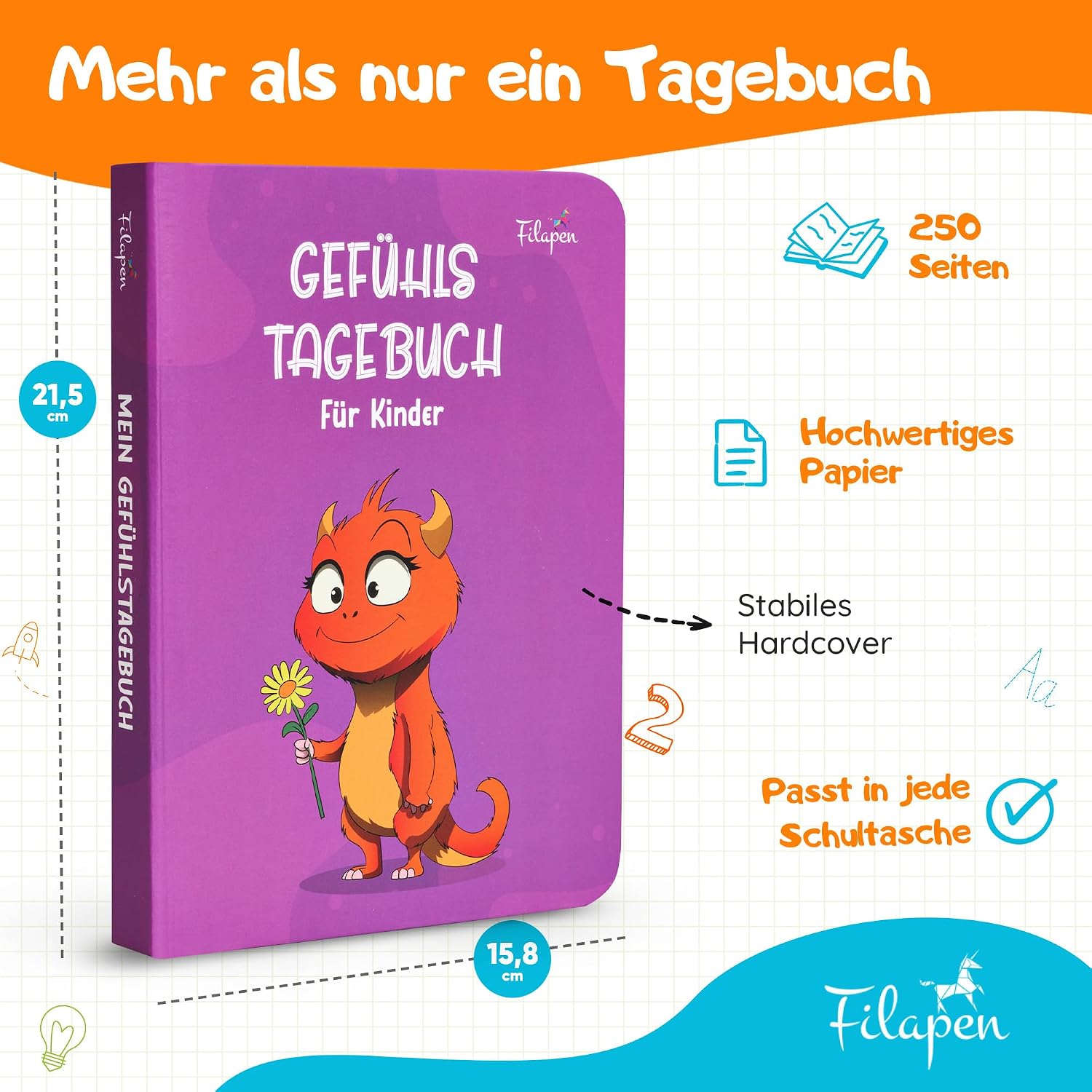 Thumbnail 6 de Filapen Gefühlstagebuch für Kinder 100 Tage