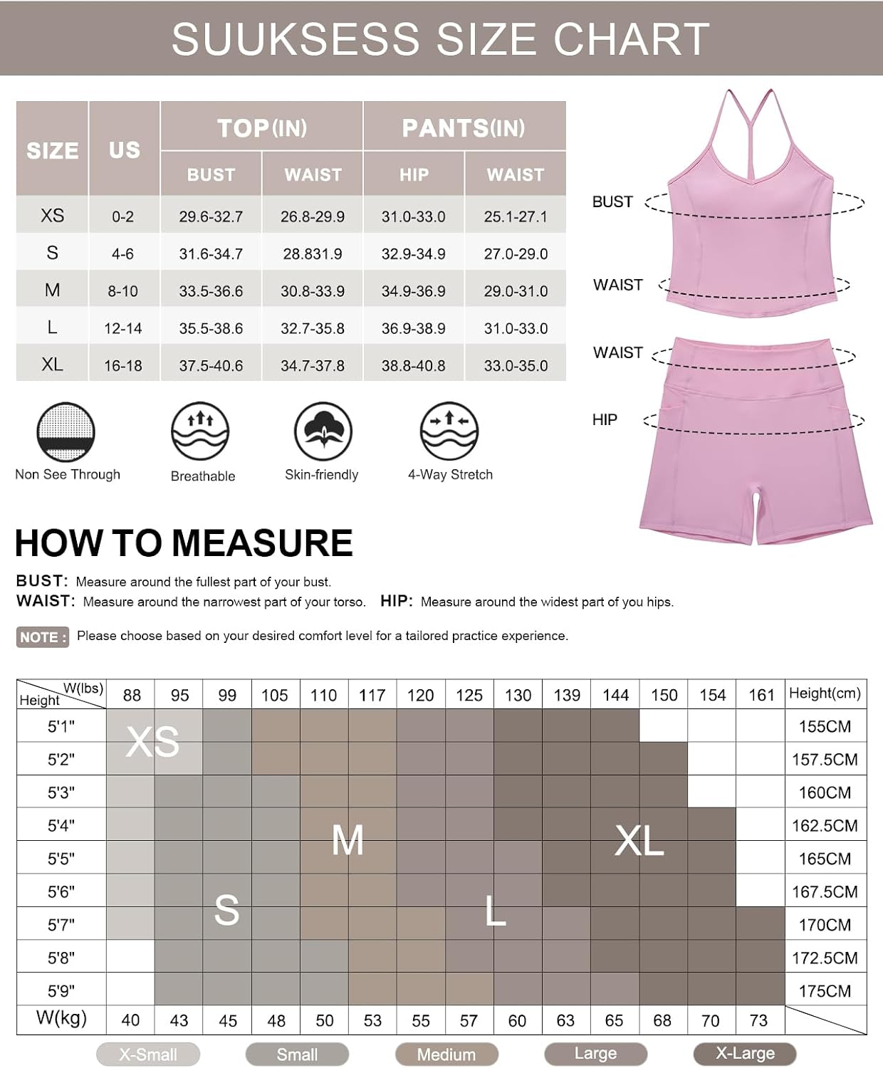 Detalle de SUUKSESS Workout Set with High-Waisted Shorts