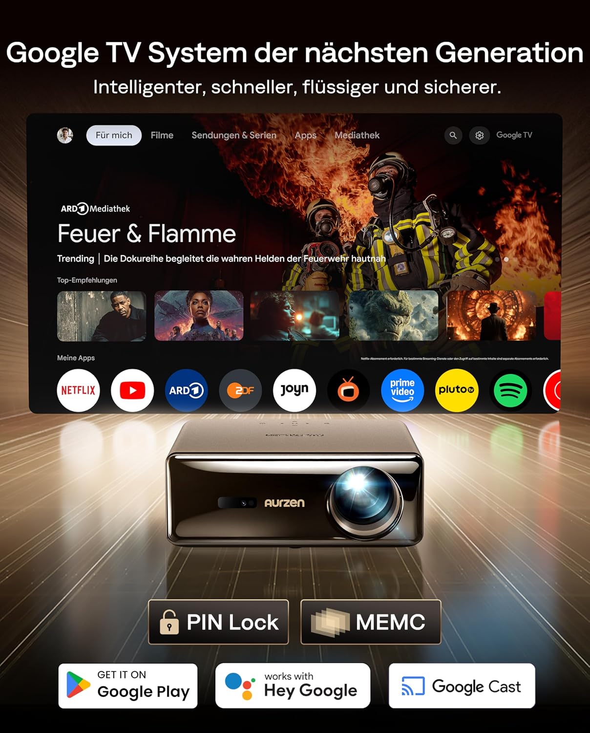 Detalle de Aurzen EAZZE D1 MAX Smart Beamer 1000 ANSI