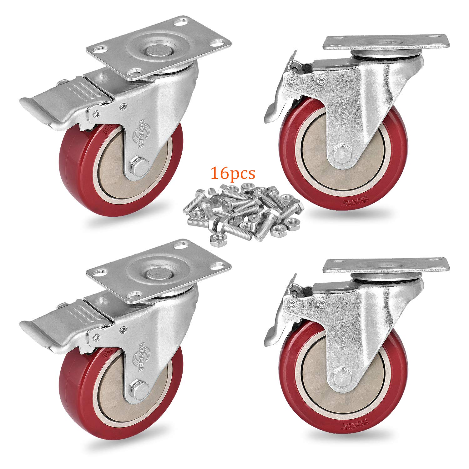 Detalle de YOOGAA caster wheels, 4-inch
