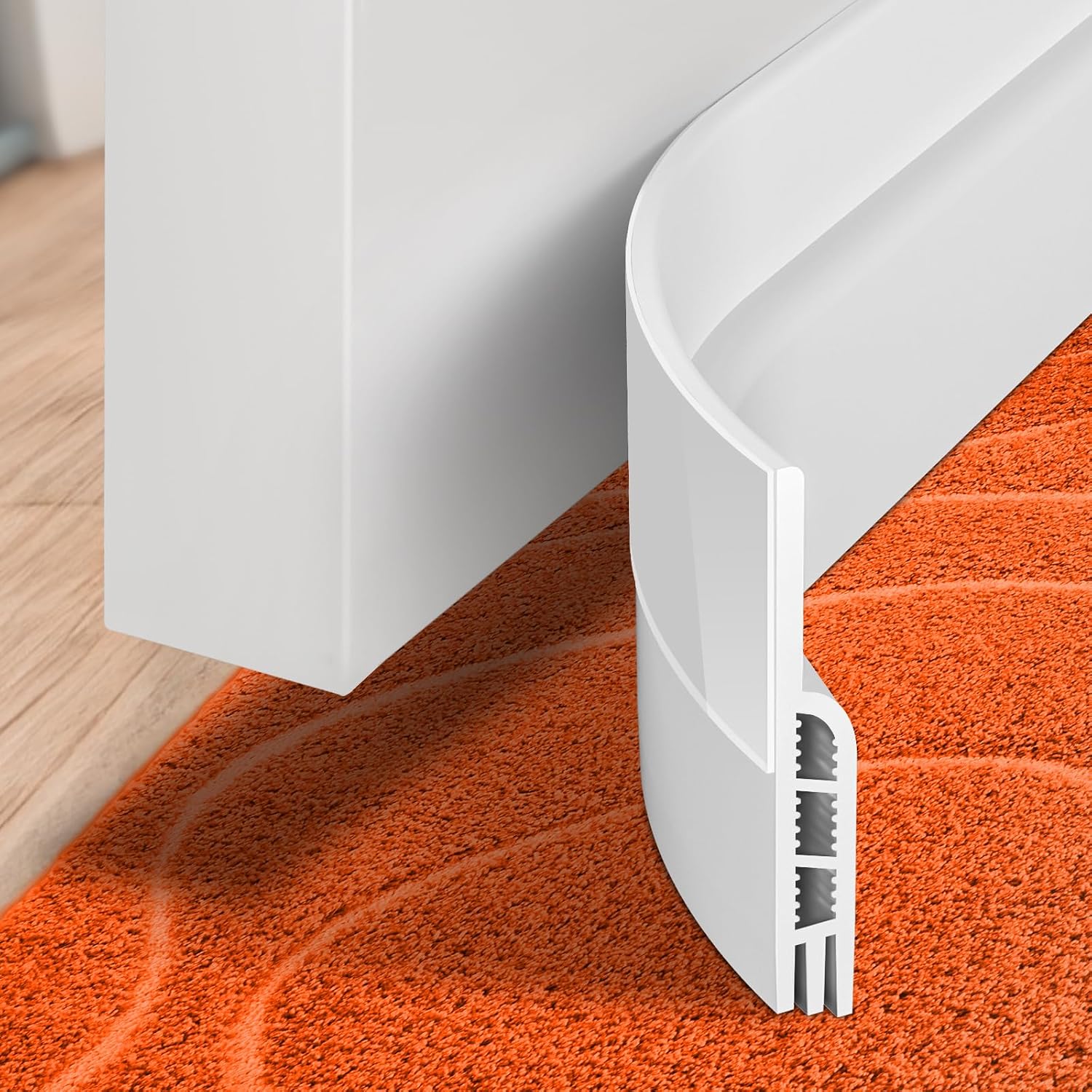 Detalle de Holikme 41-Inch Door Draft Stopper, White Silicone Adhesive Seal