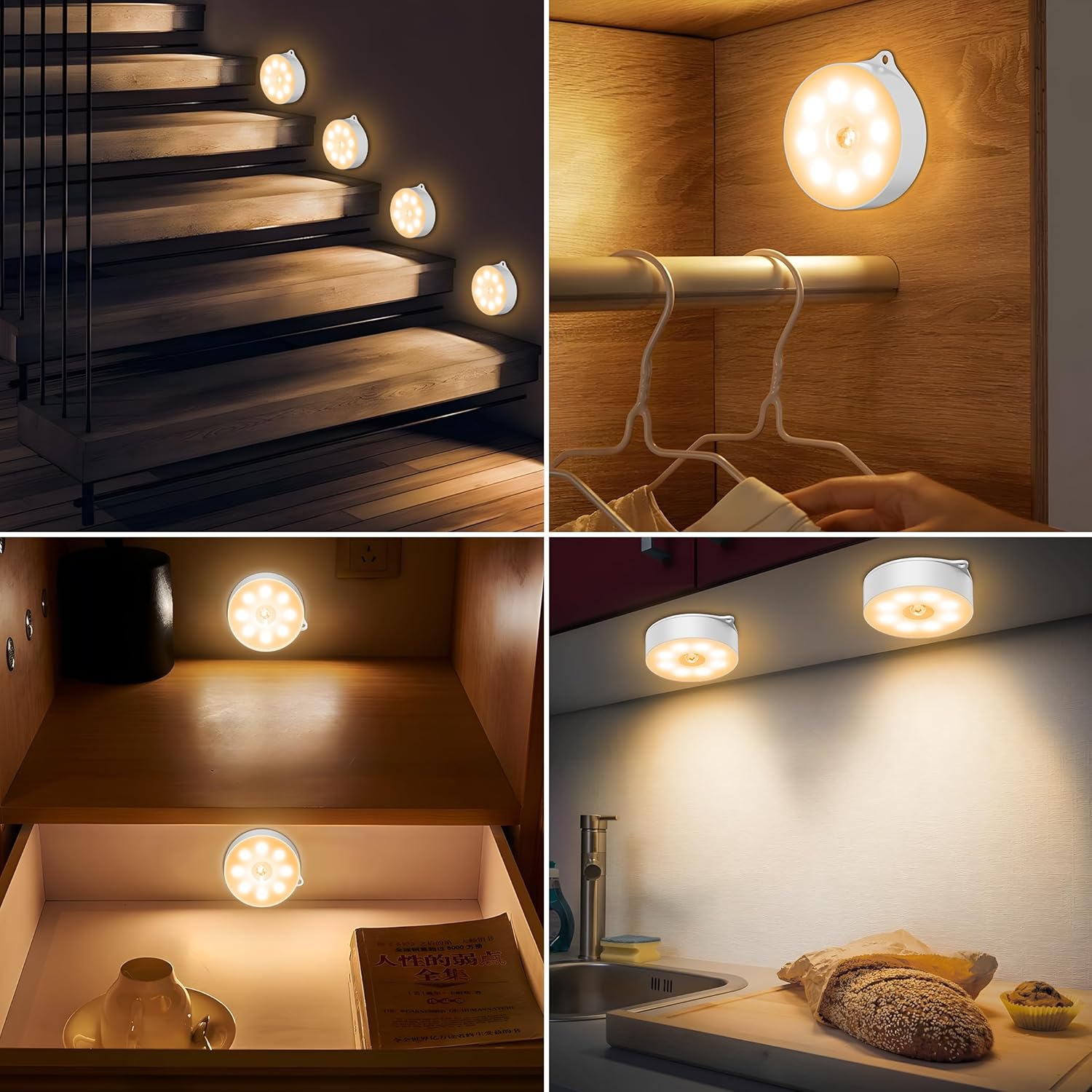 Thumbnail 5 de daphomeu Veilleuse avec détecteur de mouvement (3 ampoules à piles AAA) pour voiture, placard et intérieur