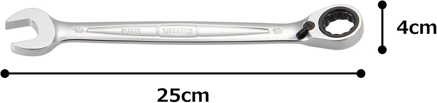 Detalle de トネ(TONE) HPRMR-19 切替式ラチェットめがねレンチ 19mm・13度オフセット