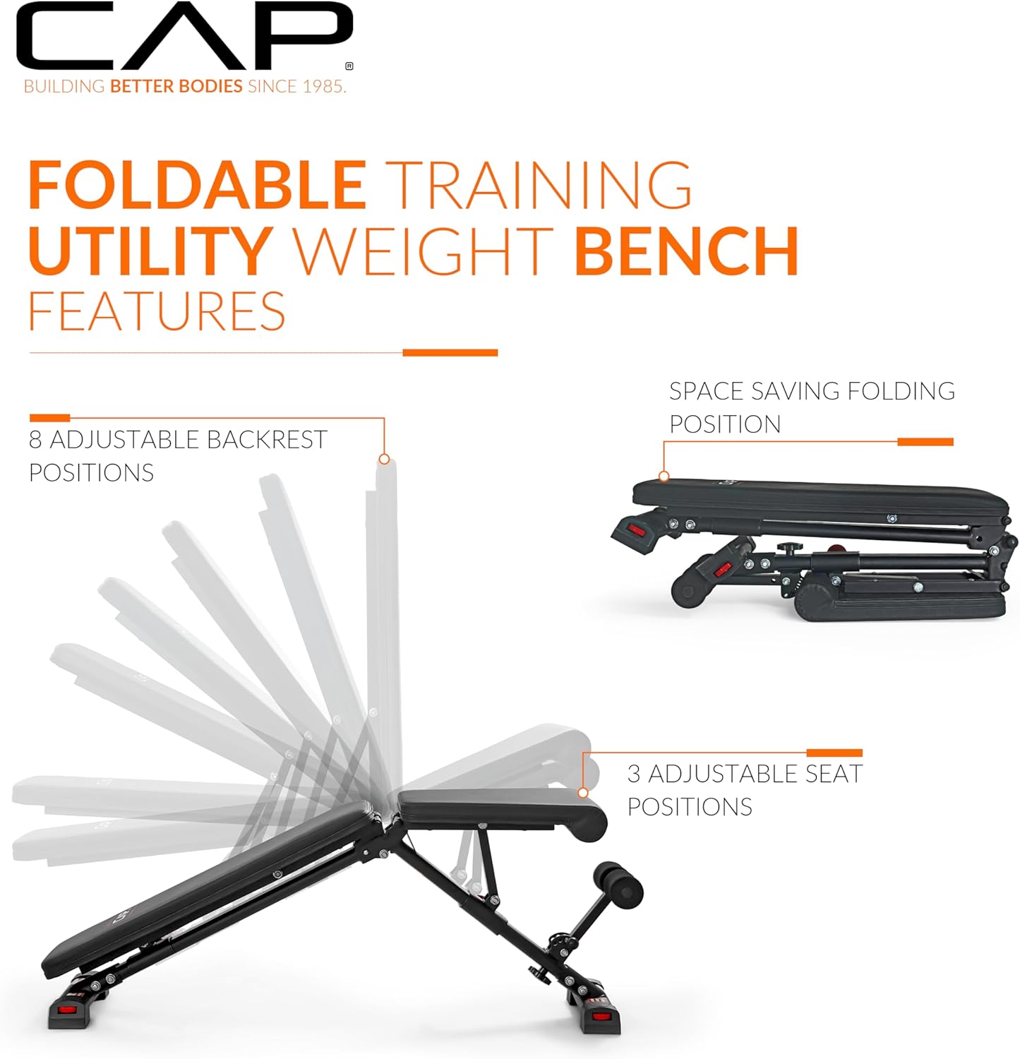 Thumbnail 3 de CAP Barbell Adjustable Utility Weight Bench 🏋