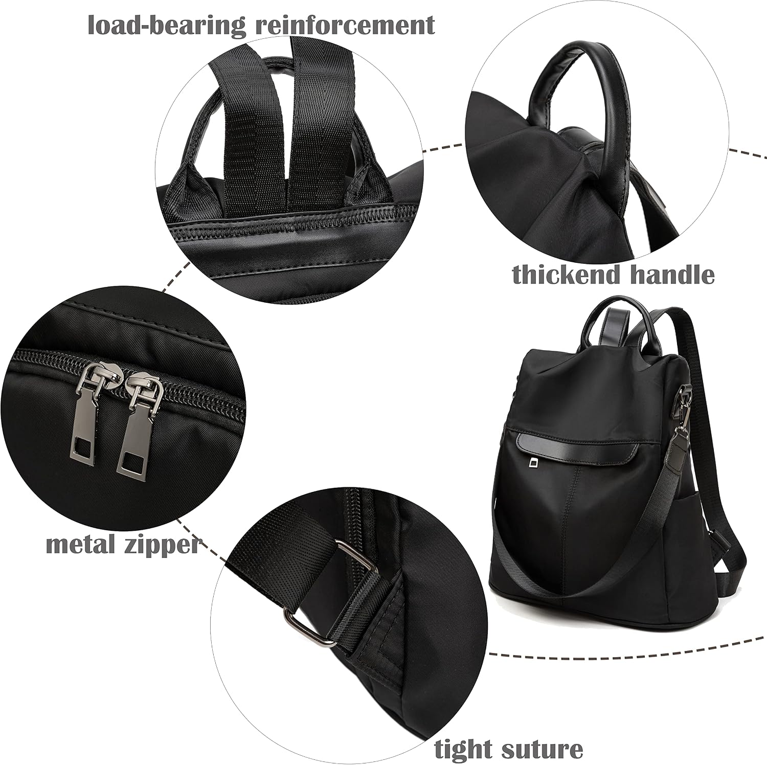 Detalle de Anti theft travel backpack for women