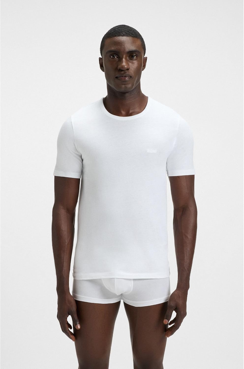 Detalle de Boss Tshirt RN 3P Classic - Camiseta blanca para hombre (M) de manga corta