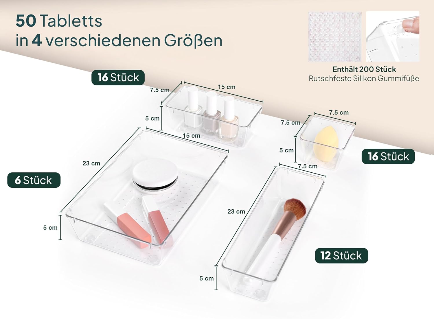 Detalle 2 de uandu Schubladen Organizer 50er Set