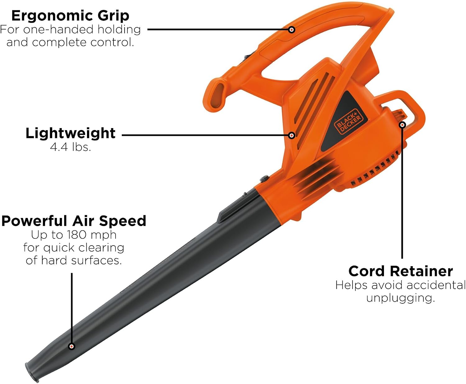 Detalle de BLACK+DECKER Electric Leaf Blower 7-Amp