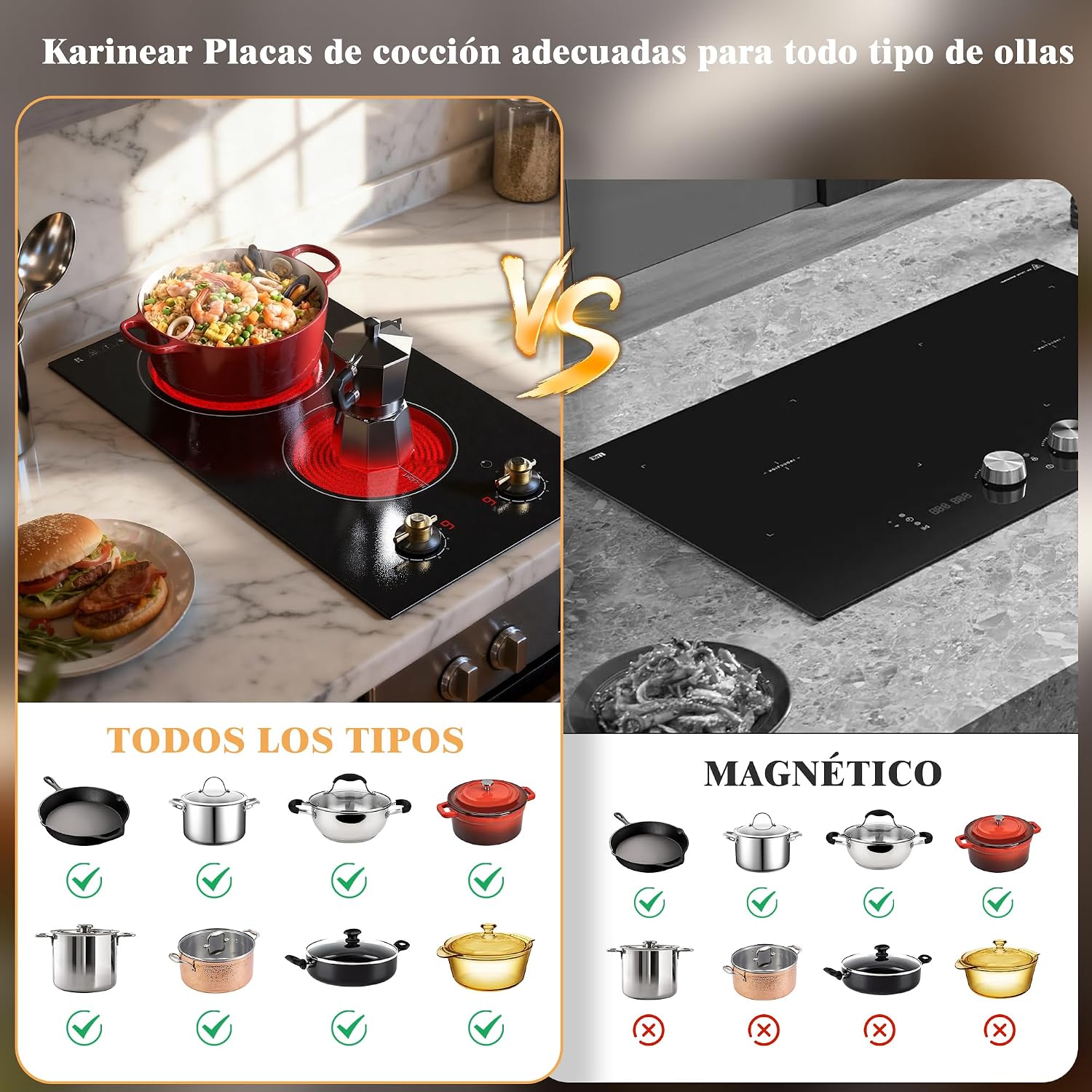 Thumbnail 6 de Karinear Placa Vitrocerámica 2 fuegos 3000 W