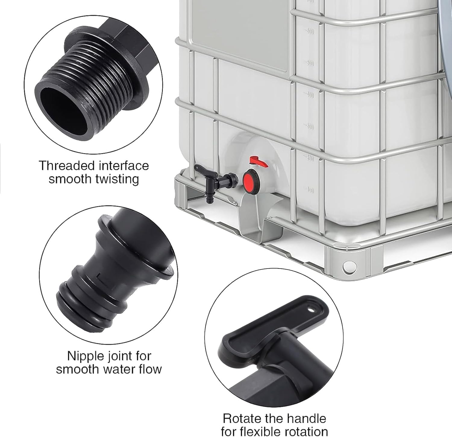 Detalle de SANTUO 2Pcs 3/4" Water Butt Tap Replacement Snap-Fit BSP Thread