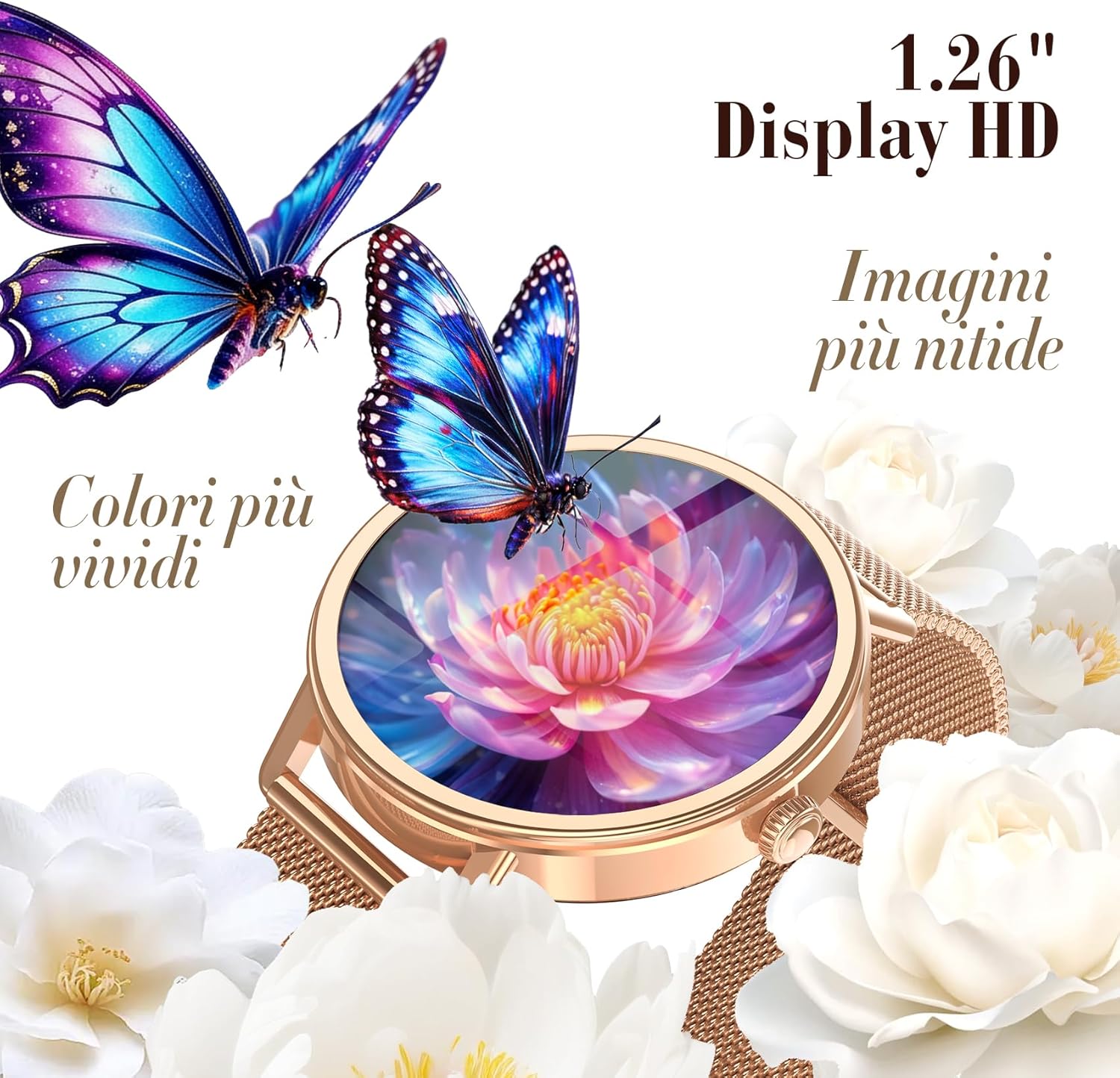 Thumbnail 6 de Smartwatch Donna 1.26" con Chiamate Bluetooth, 2 Cinturini & Notifiche – IP68