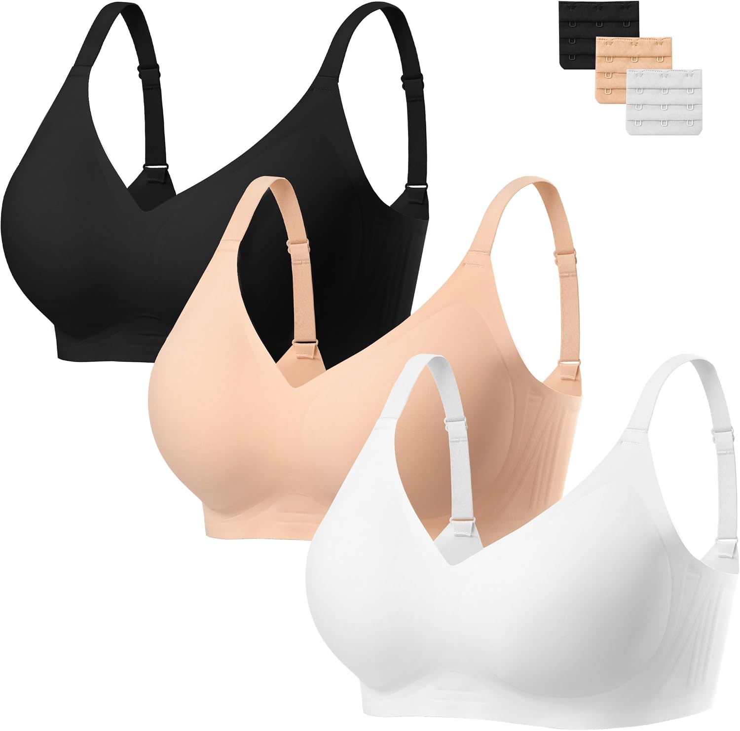 Detalle de habibee Jelly Bra for Women No Underwire Comfort Seamless Push Up Wireless Full Coverage