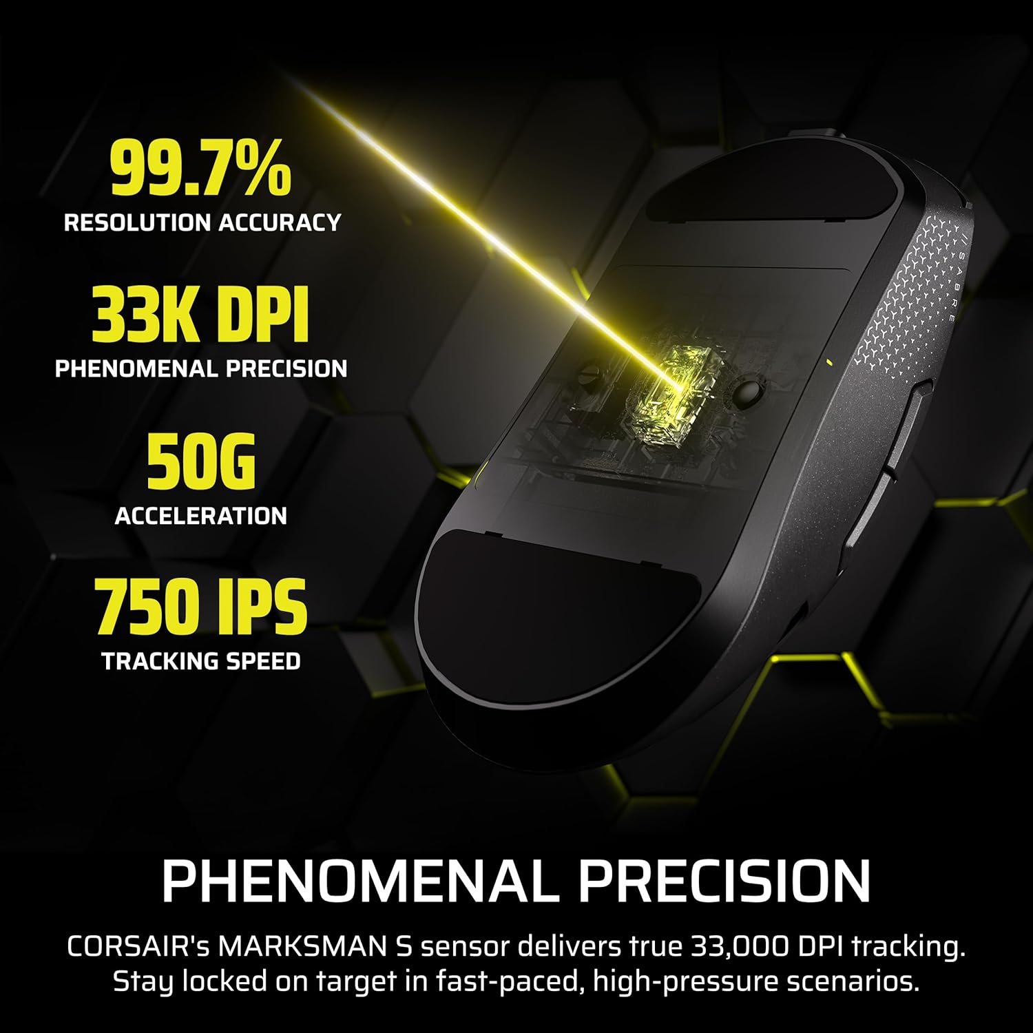 Thumbnail 5 de Corsair SABRE v2 Pro Wireless MG FPS Gaming Mouse (33,000 DPI) with 8,000Hz hyper-polling