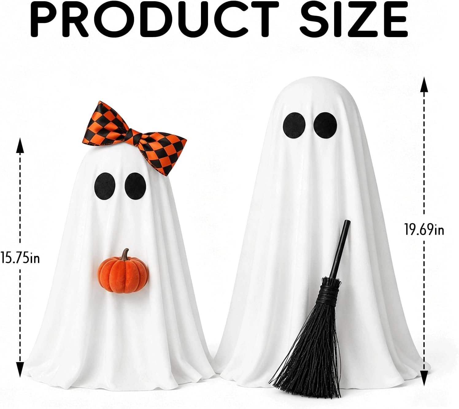 Detalle de Zesua ZS122 Lighted Halloween Ghost Decor, 2-Pack with Warm White LEDs