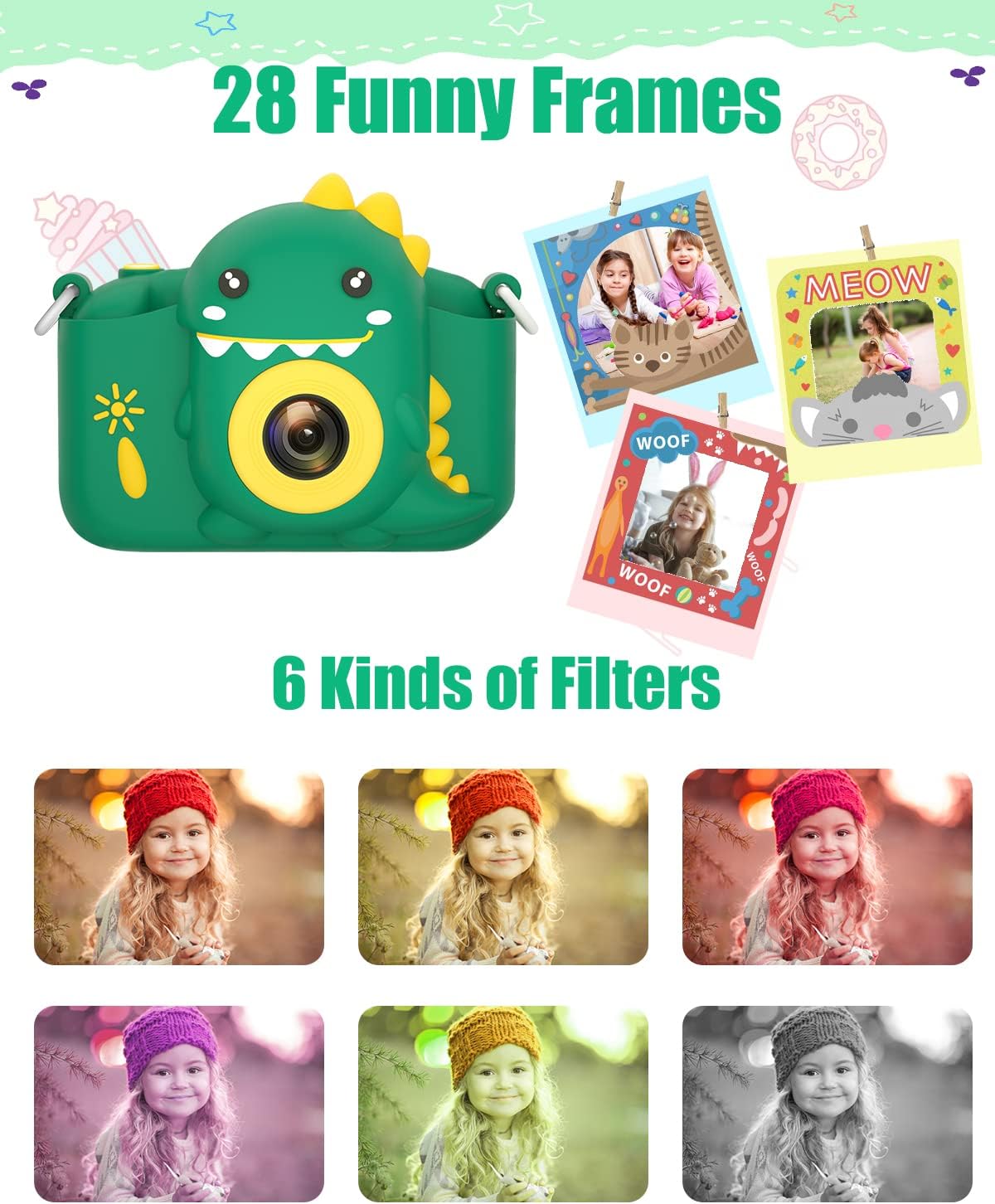 Detalle de Hangrui Kids Camera 20MP kids camera with 2.0″ screen