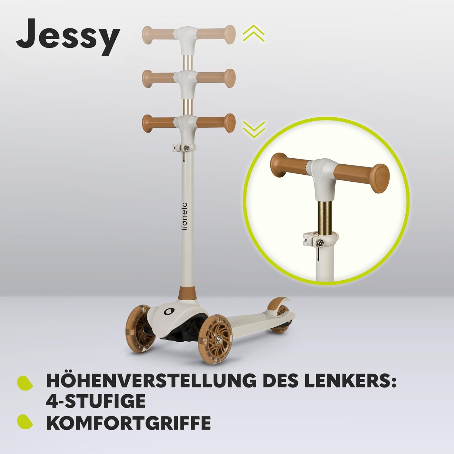 Thumbnail 2 de LIONELO Jessy Premium Dreirad-Kinderroller mit LED-Rädern – verstellbarer Lenker, rutschfeste Plattform, bis 50 kg