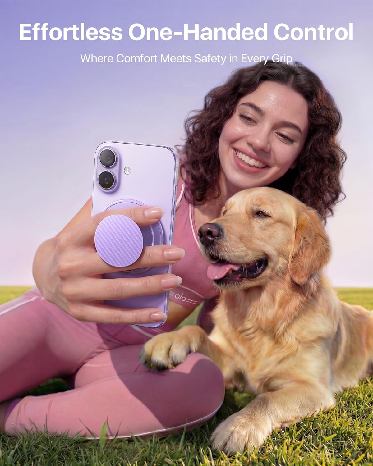 Detalle de andobil 2026 Ultra-Thin Magnetic Phone Grip for MagSafe with 360° Rotation (Purple)