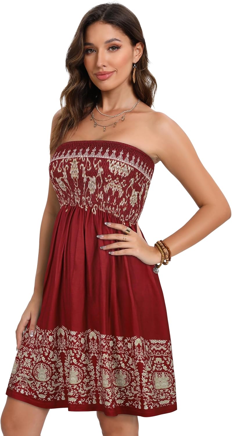 Thumbnail 2 de CHICGAL Strapless Boho Floral Sundress