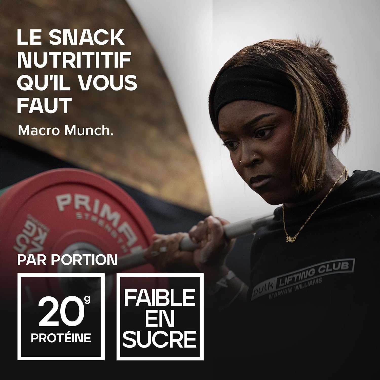 Detalle de Bulk Macro Munch Barre Protéinée | White Chocolat Arachide Butter – 12 x 62 g, 20 g de protéines par barre