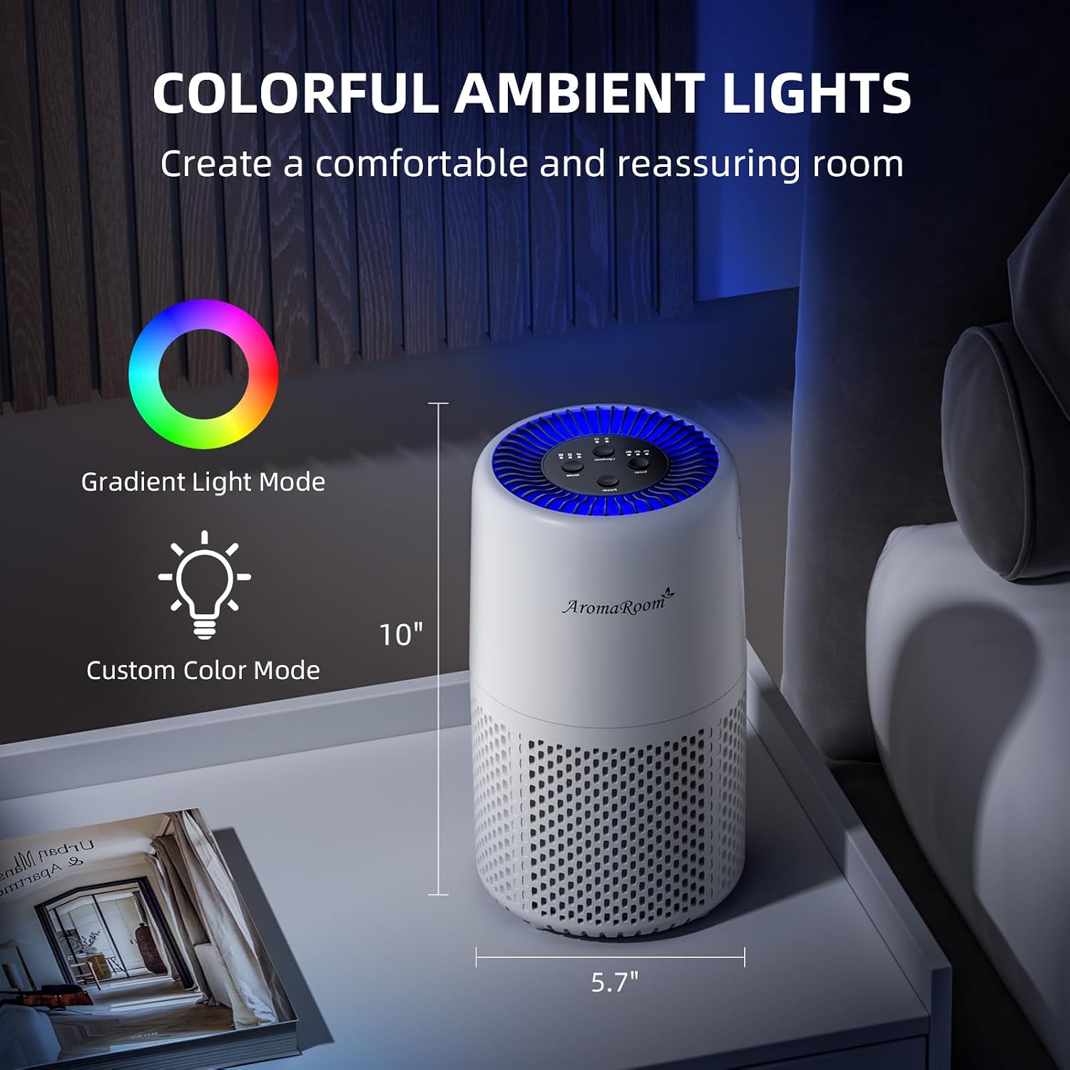Detalle 2 de Aroma Room AP103-A Air Purifier with H13 HEPA Filter and Sleep Mode