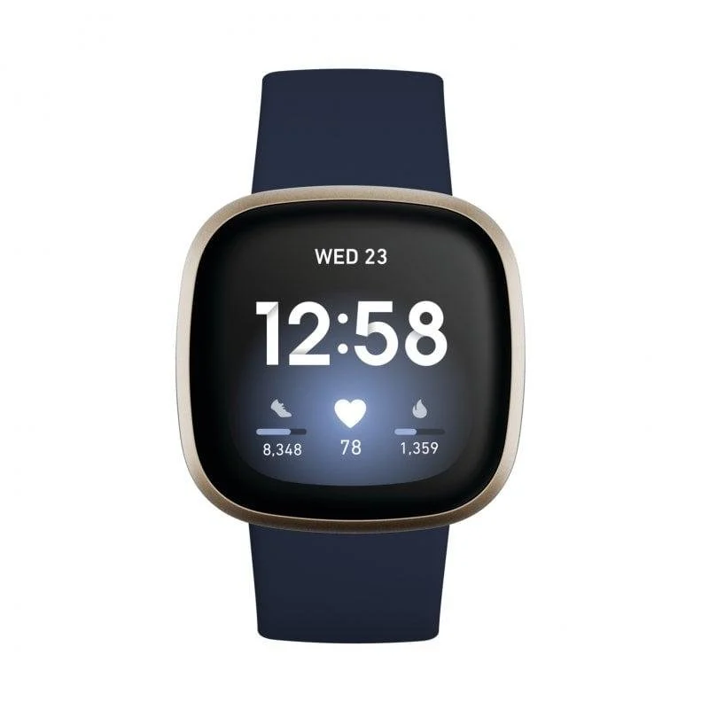 Detalle 2 de Fitbit Versa 3 Smartwatch Azul Medianoche/Aluminio Dorado