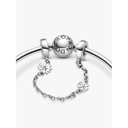 Detalle de Pandora Sicherheitskette Gänseblümchen 5cm (798764C01) – stilvolle Ergänzung für Pandora Charm-Styling