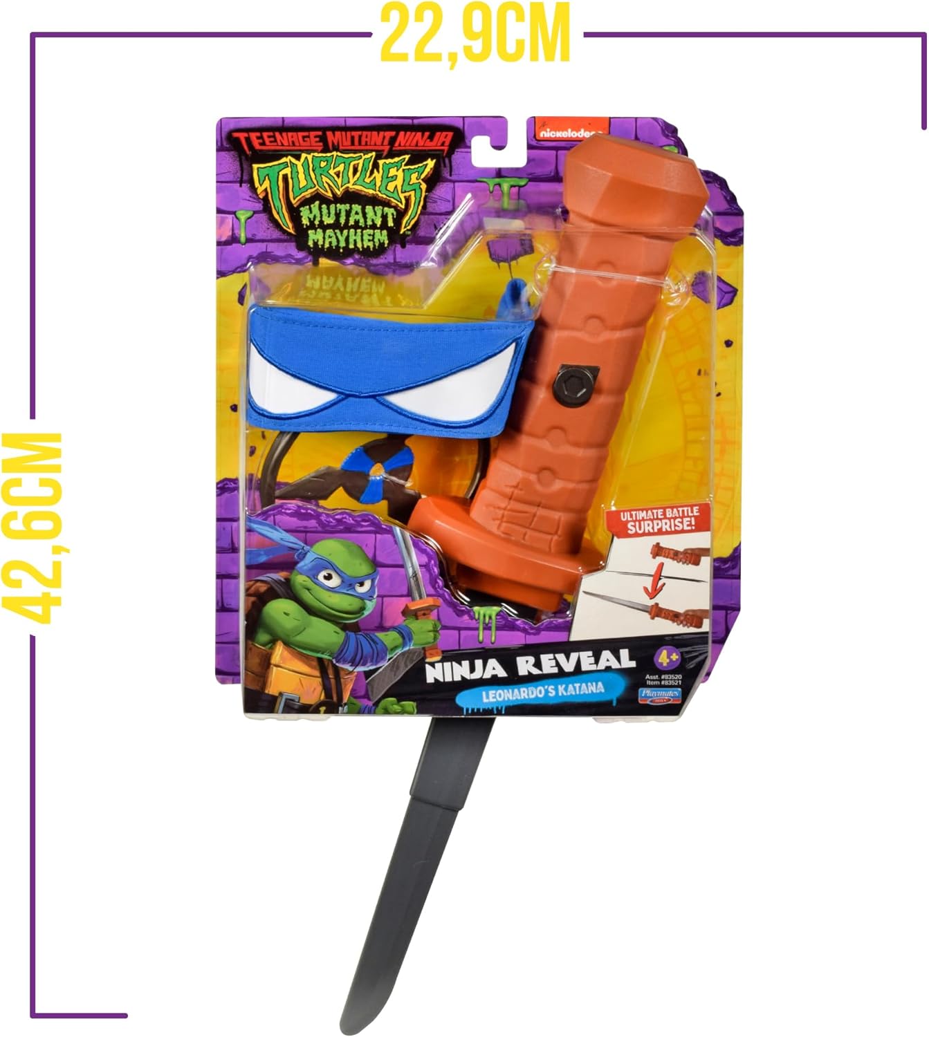 Detalle de Tortues Ninja – Armes de combat signature Léonardo avec katana télescopique (Jouet, dès 4 ans) par Giochi Preziosi TU8061