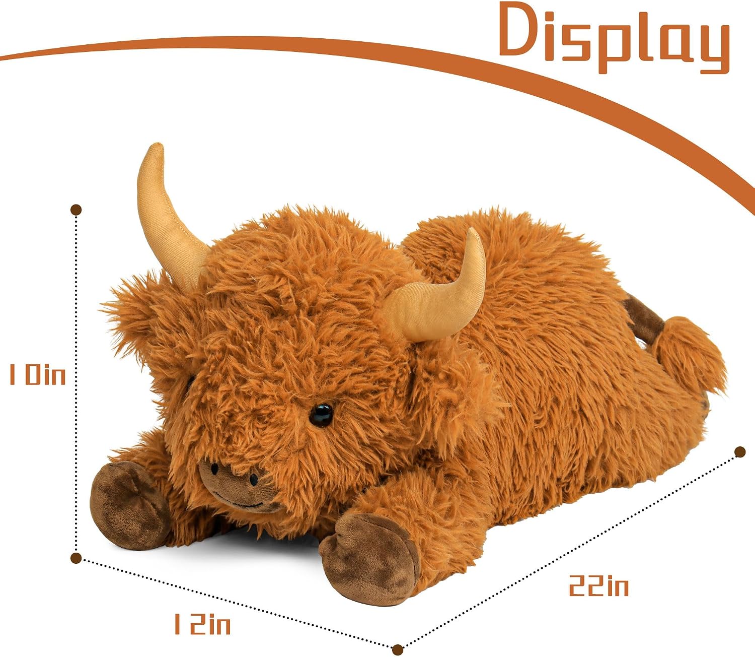 Thumbnail 6 de Wepop 5lbs Highland Cow Weighted Stuffed Animal — 22in Giant Plush for Relaxation and Decor